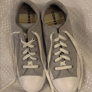 Women’s Converse All Star Wolf Grey laced low rise sneakers, size 9.5.